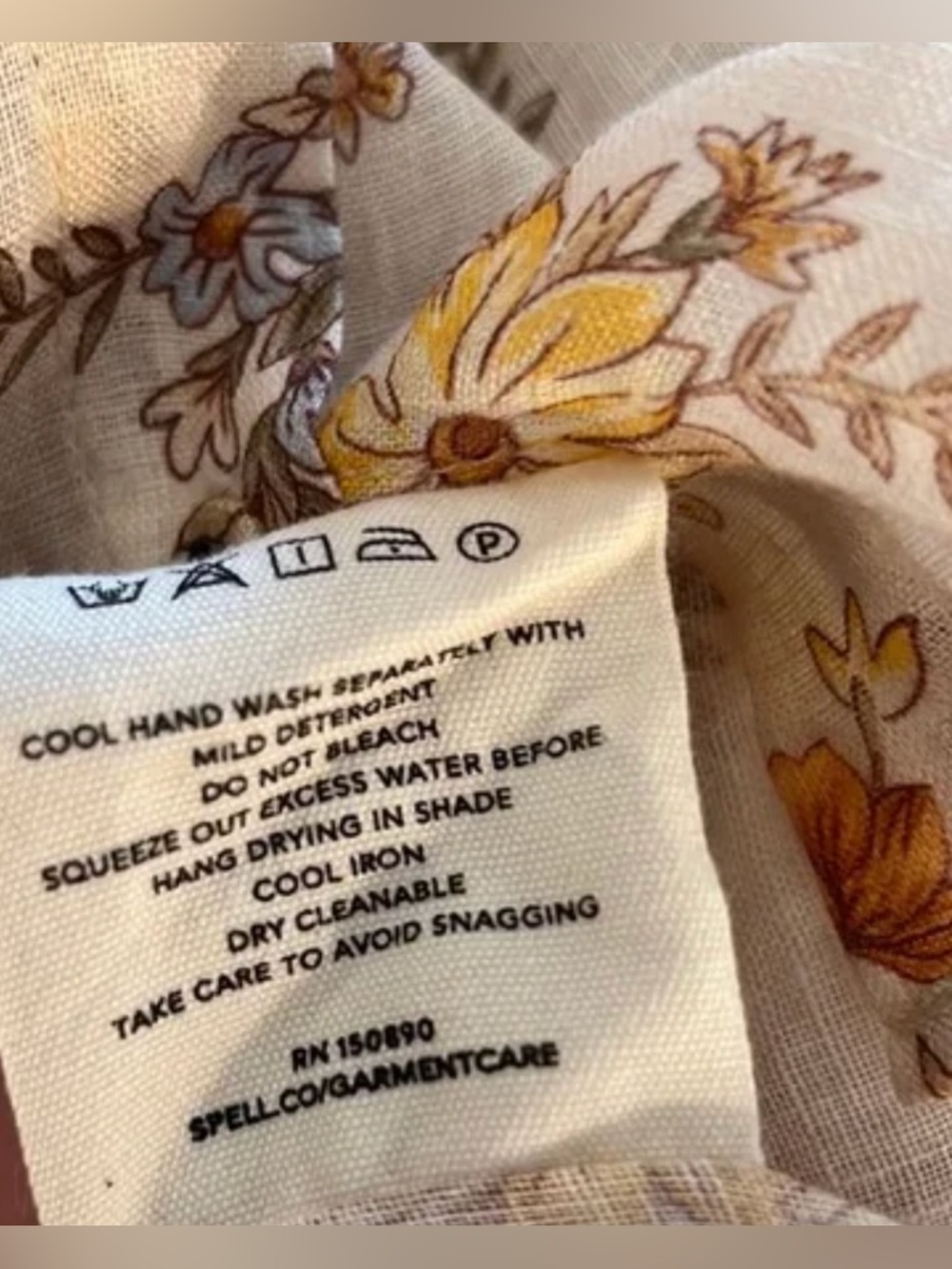 Free People X Spell Meadowland Linen Blouse Buttondown Top | Cream | XS | NWT - Picture 9 of 16